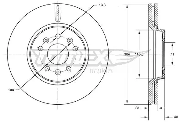 Disque de frein TOMEX Brakes TX 72-63