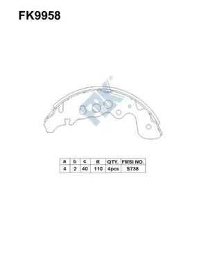 Jeu de mâchoires de frein FBK FK9958