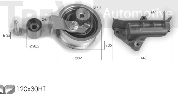 Kit de courroie crantée TREVI AUTOMOTIVE KD1269