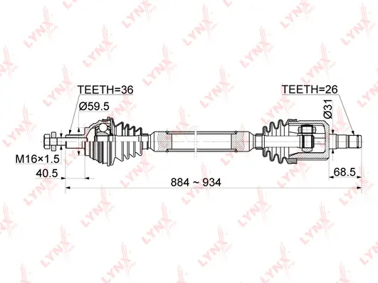 Arbre de transmission LYNXAUTO CD-1142