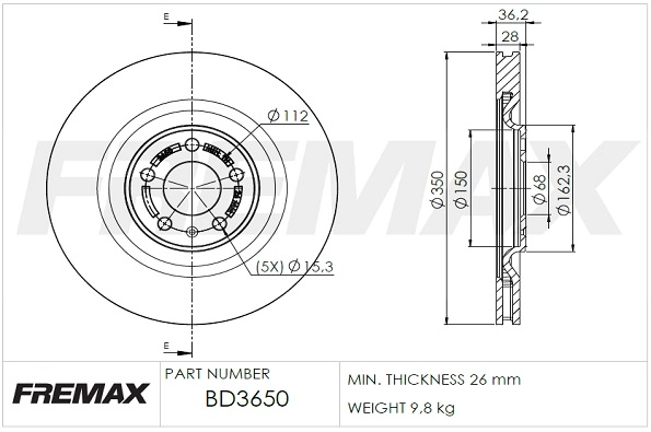 Disque de frein FREMAX BD-3650