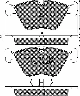 Kit de plaquettes de frein, frein à disque BSF 10156