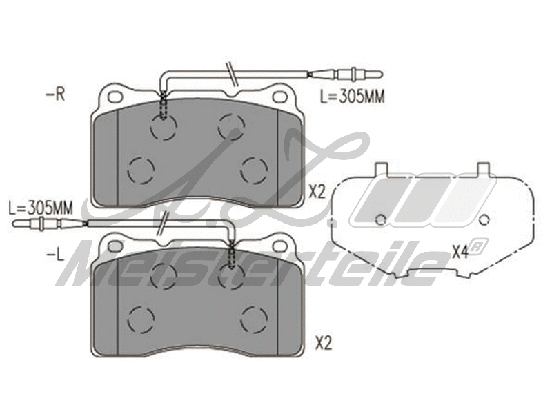 Kit de plaquettes de frein, frein à disque A.Z. Meisterteile AZMT-44-022-1695
