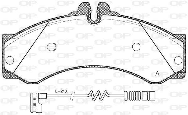 Kit de plaquettes de frein, frein à disque OPEN PARTS BPA0614.12