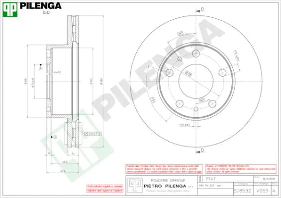 Disque de frein PILENGA V059