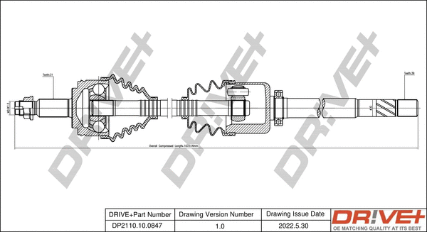 Arbre de transmission Dr!ve+ DP2110.10.0847