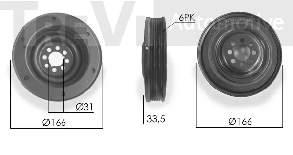 Poulie, vilebrequin TREVI AUTOMOTIVE PC1243