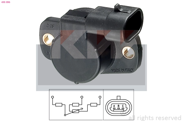 Capteur, position du papillon KW 495 096