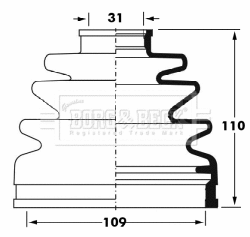 Jeu de joints-soufflets, arbre de commande BORG & BECK BCB6026