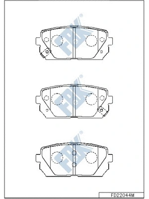 Kit de plaquettes de frein, frein à disque FBK FD22024M