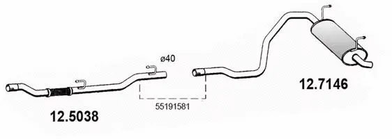 Tuyau d'échappement ASSO 12.5038