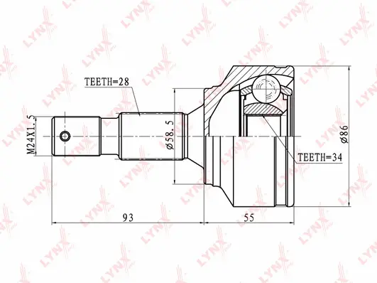 Jeu de joints, arbre de transmission LYNXAUTO CO-6104