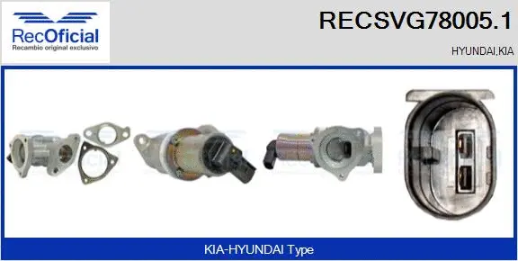 Vanne EGR RECOFICIAL RECSVG78005.1