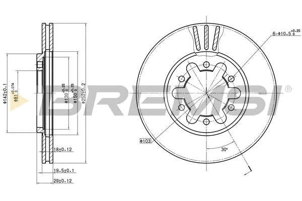 Disque de frein BREMSI CD6382V