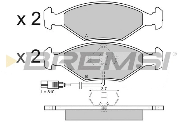 Kit de plaquettes de frein, frein à disque BREMSI BP2343
