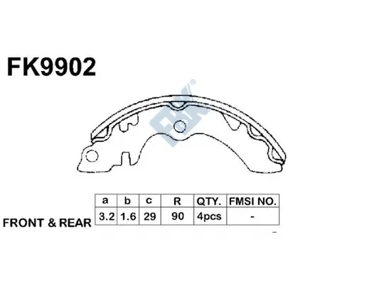 Jeu de mâchoires de frein FBK FK9902