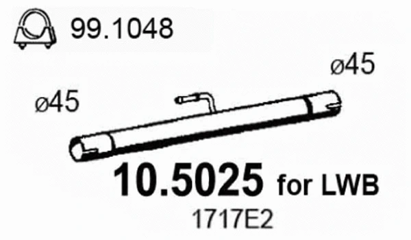 Tuyau d'échappement ASSO 10.5025