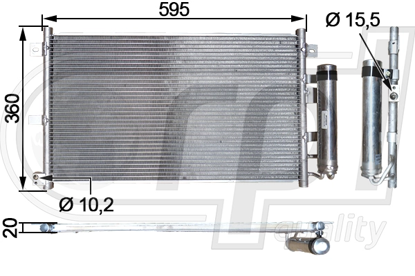Condenseur, climatisation RPL QUALITY APCDMZ5040