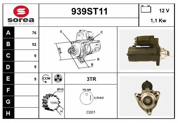 Démarreur STARTCAR 939ST11