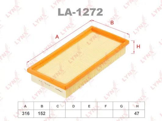 Filtre à air LYNXAUTO LA-1272