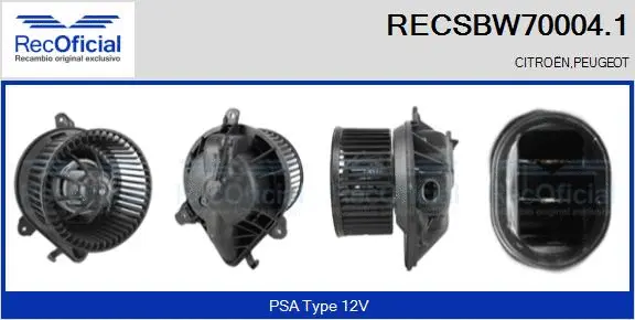 Pulseur d'air habitacle RECOFICIAL RECSBW70004.1