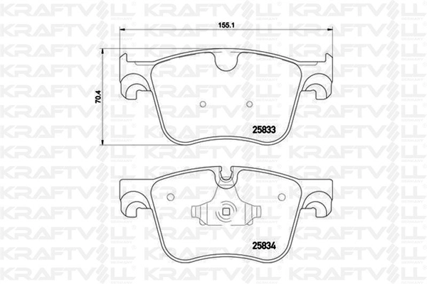 Kit de plaquettes de frein, frein à disque KRAFTVOLL GERMANY 07010103