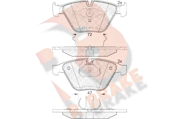 Kit de plaquettes de frein, frein à disque R BRAKE RB1814