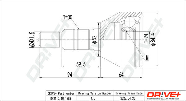 Jeu de joints, arbre de transmission Dr!ve+ DP2110.10.1388