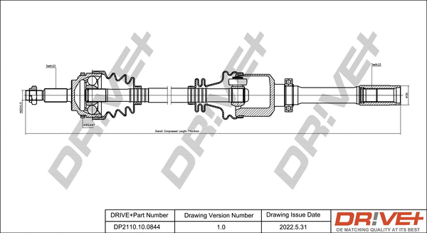 Arbre de transmission Dr!ve+ DP2110.10.0844