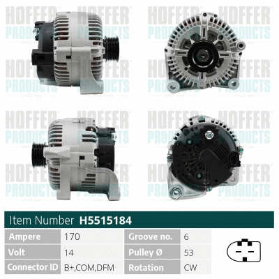 Alternateur HOFFER H5515184