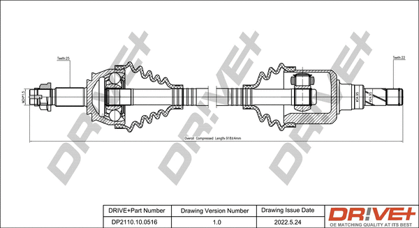 Arbre de transmission Dr!ve+ DP2110.10.0516