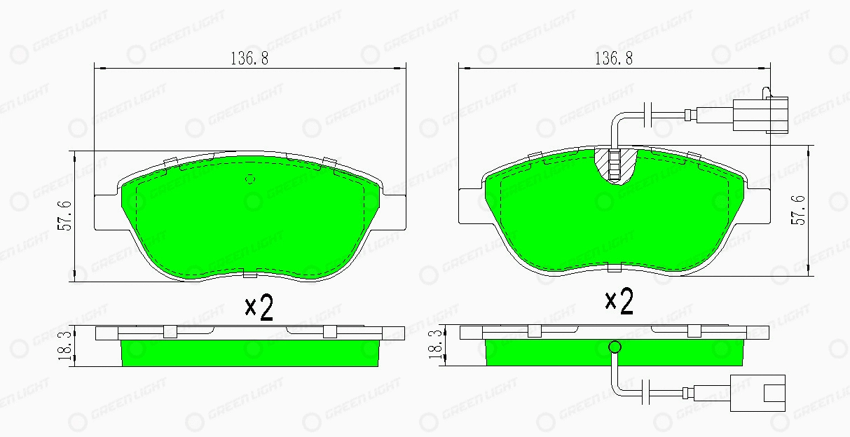 Kit de plaquettes de frein, frein à disque Automotive Adriado GLBP0069