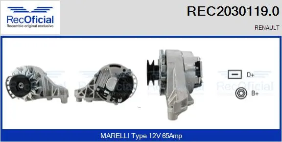 Alternateur RECOFICIAL REC2030119.0