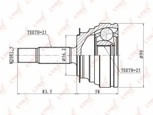 Jeu de joints, arbre de transmission LYNXAUTO CO-6308
