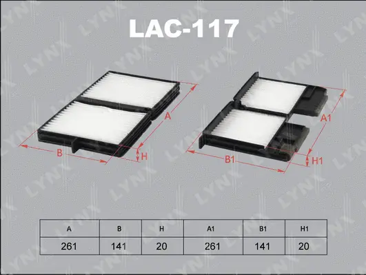 Filtre, air de l'habitacle LYNXAUTO LAC-117