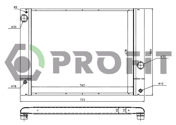Radiateur, refroidissement du moteur PROFIT PR 0071A4