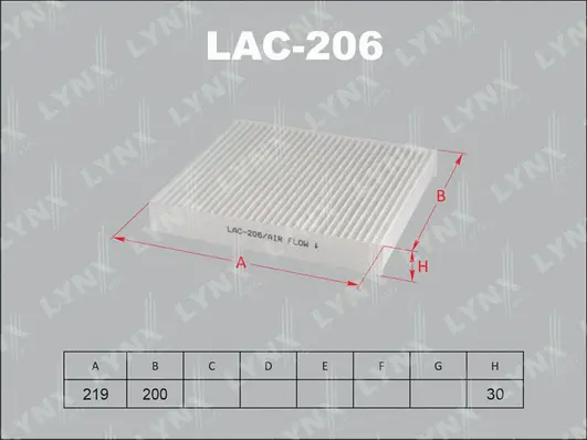 Filtre, air de l'habitacle LYNXAUTO LAC-206