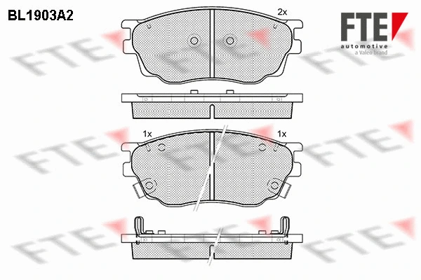 Kit de plaquettes de frein, frein à disque FTE 9010492