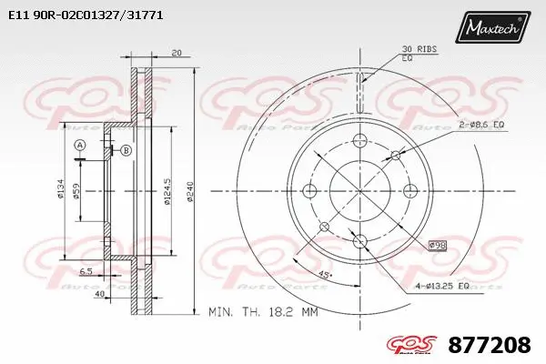 Disque de frein MAXTECH 877208
