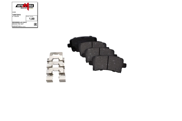 Kit de plaquettes de frein, frein à disque AUTOMEGA 120072810
