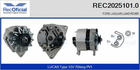 Alternateur RECOFICIAL REC2025101.0