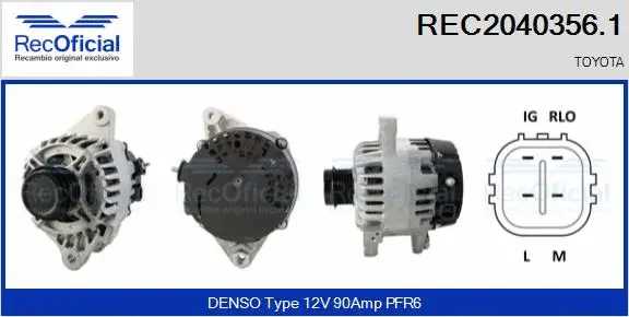 Alternateur RECOFICIAL REC2040356.1