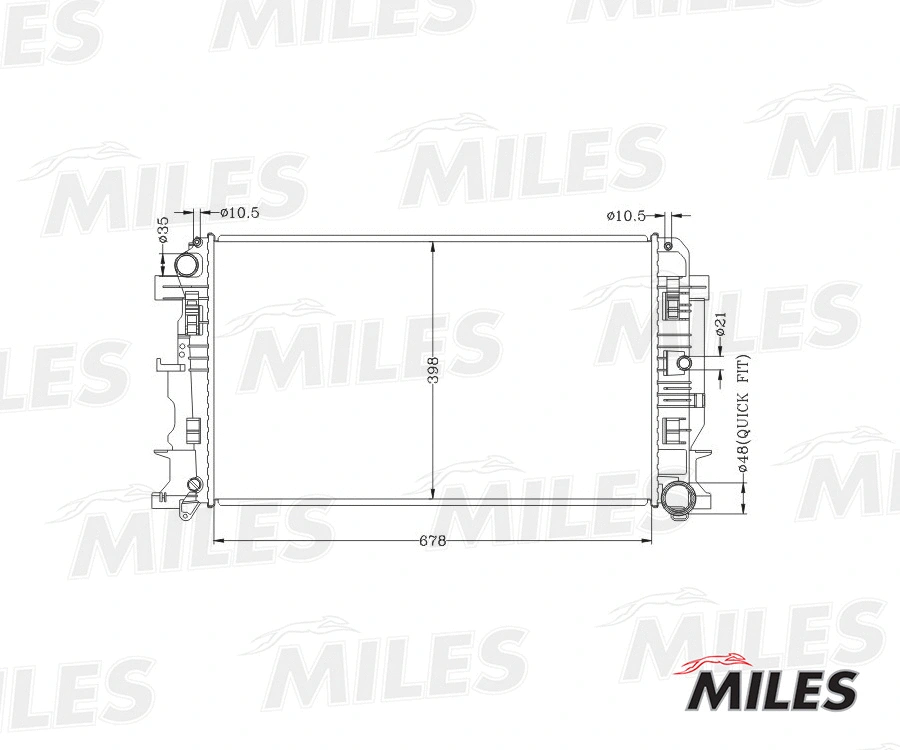 Radiateur, refroidissement du moteur MILES ACRB200