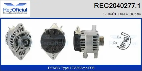 Alternateur RECOFICIAL REC2040277.1