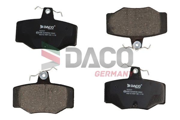 Kit de plaquettes de frein, frein à disque DACO Germany 322221