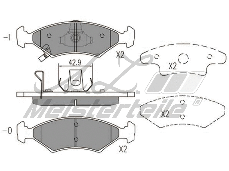 Kit de plaquettes de frein, frein à disque A.Z. Meisterteile AZMT-44-022-2278