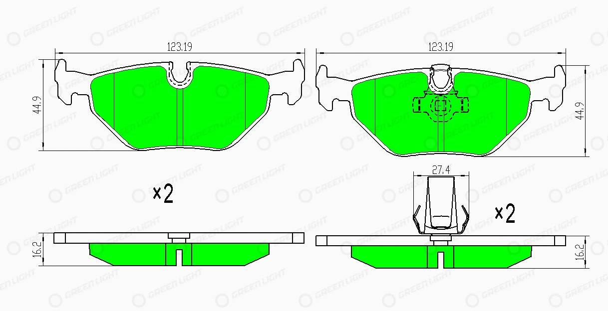 Kit de plaquettes de frein, frein à disque Automotive Adriado GLBP0191