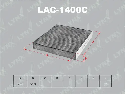 Filtre, air de l'habitacle LYNXAUTO LAC-1400C