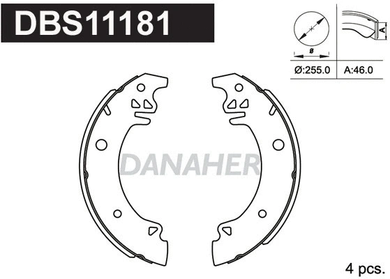 Jeu de mâchoires de frein DANAHER DBS11181