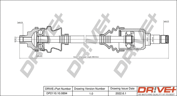 Arbre de transmission Dr!ve+ DP2110.10.0894